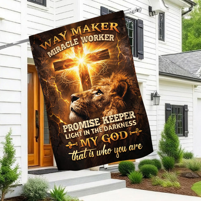 Way Maker Miracle Worker Promise Keeper Flag