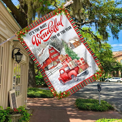 It's The Most Wonderful Time Of The Year Christmas Flag - Charming Present