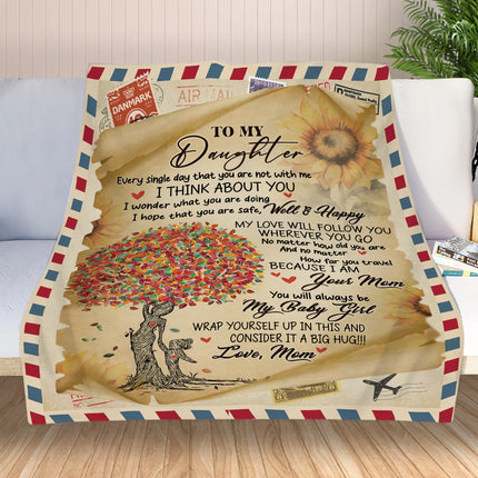 To My Daughter - I Hope You Are Safe Quilt Blanket - Gift For Daughter - Charming Present