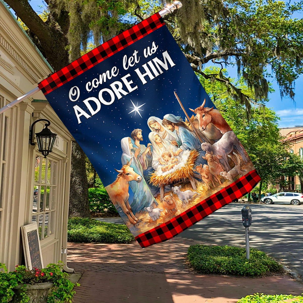 O Come Let Us Adore Him Flag