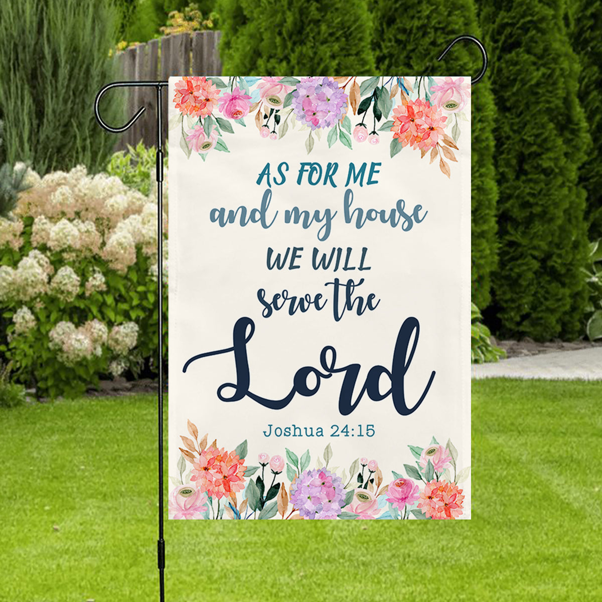 Serve Lord Christian Flag As For Me And My House Flag