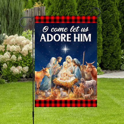 O Come Let Us Adore Him Flag - Charming Present