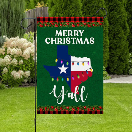 Texas State Merry Christmas Y'all Flag - Charming Present