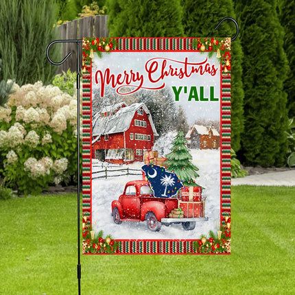 Merry Christmas Y'All South Carolina State Flag - Charming Present