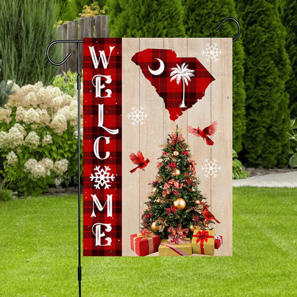 South Carolina State Xmas Flag - Merry Christmas Welcome Gift - Charming Present