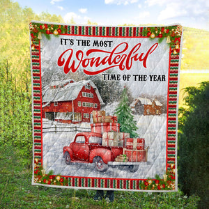 It's The Most Wonderful Time Of The Year Quilt Blanket - Merry Christmas Gift
