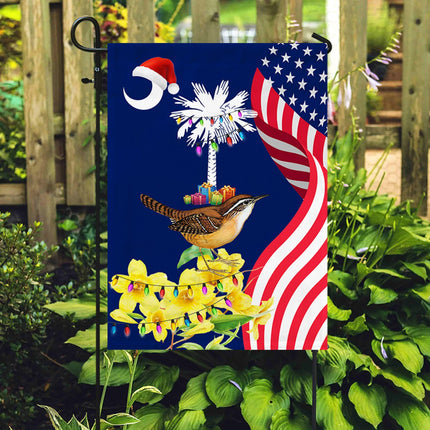 South Carolina State Xmas Flag - Merry Christmas Welcome Gift - Charming Present