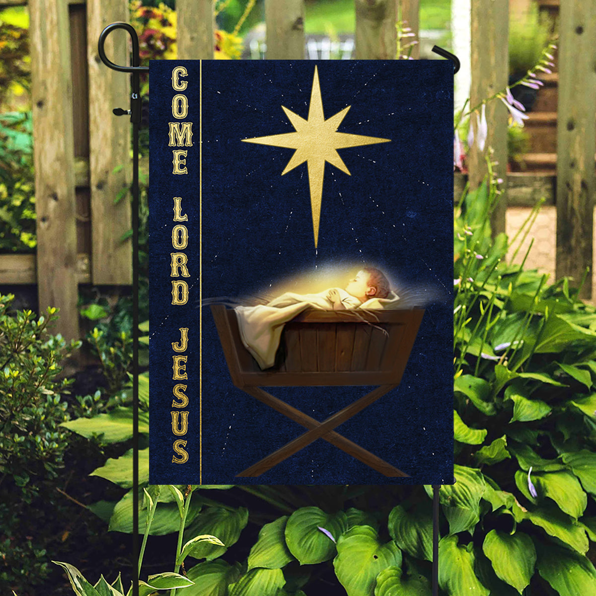 Jesus Is Born Come Lord Jesus Christmas Flag