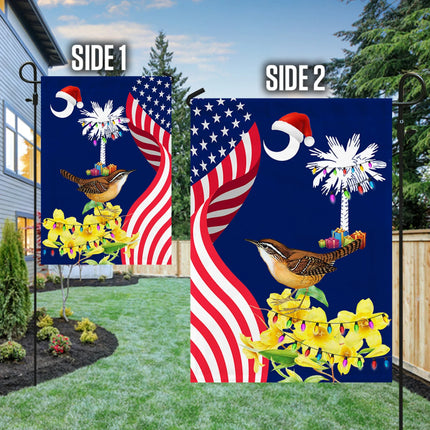 South Carolina State Xmas Flag - Merry Christmas Welcome Gift - Charming Present