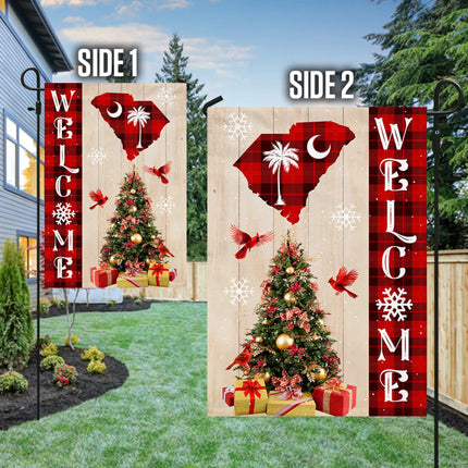South Carolina State Xmas Flag - Merry Christmas Welcome Gift - Charming Present