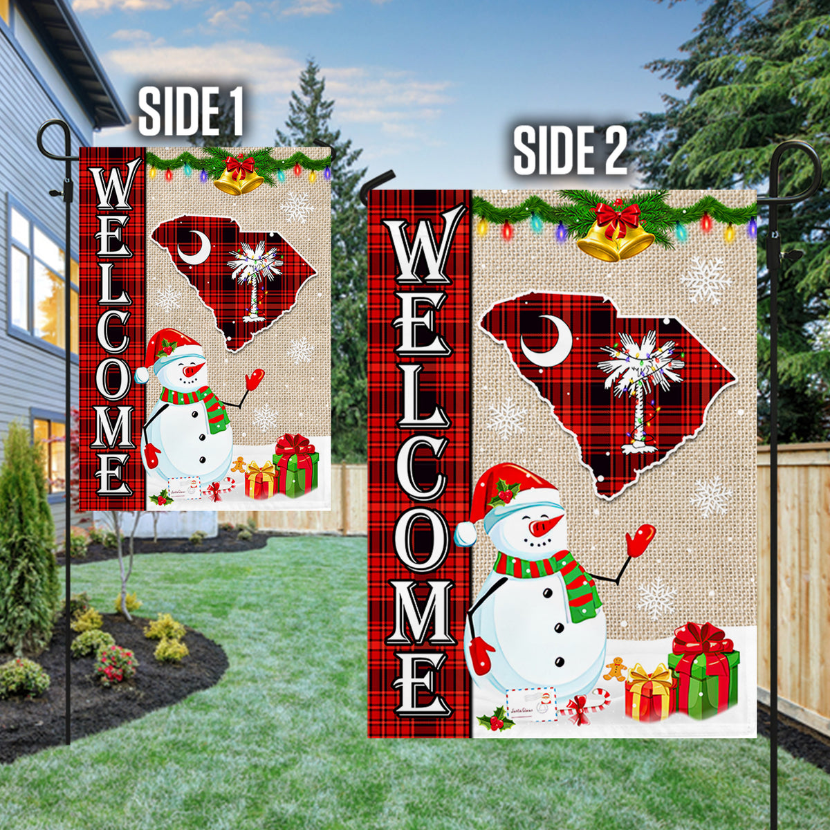 South Carolina State Merry Christmas Flag - Xmas Welcome Gift