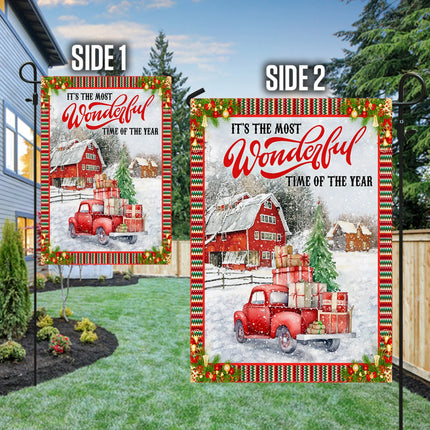 It's The Most Wonderful Time Of The Year Christmas Flag - Charming Present