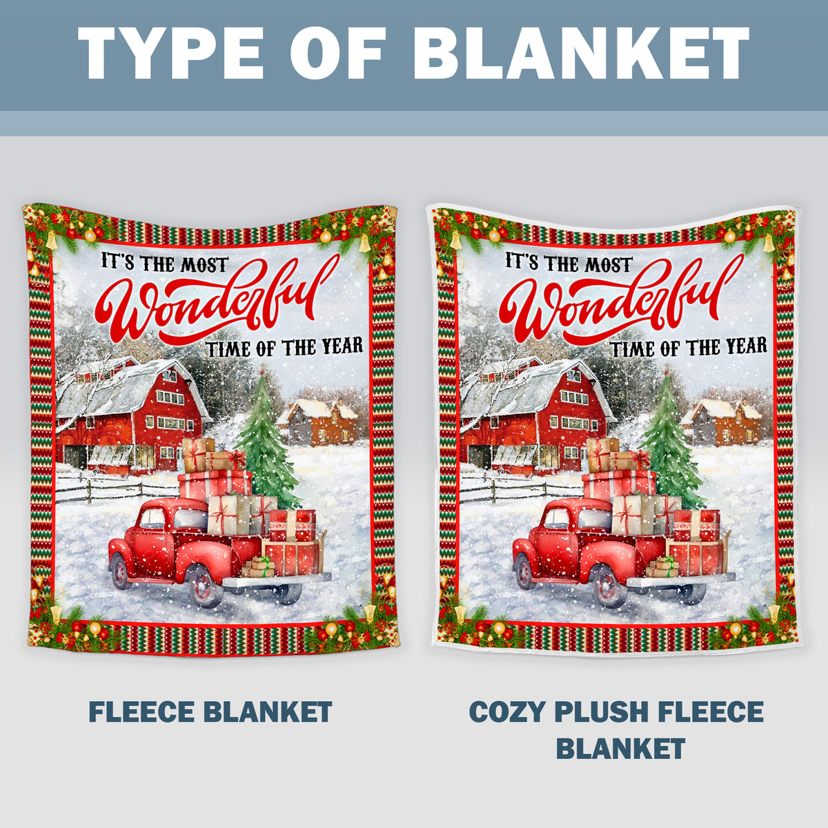 It's The Most Wonderful Time Of The Year Quilt Blanket - Merry Christmas Gift