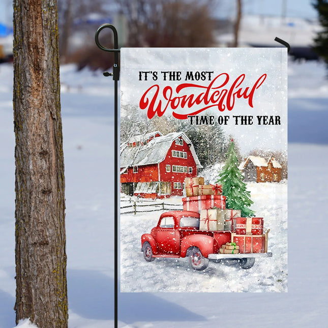 It's The Most Wonderful Time Of The Year Christmas Flag - Charming Present