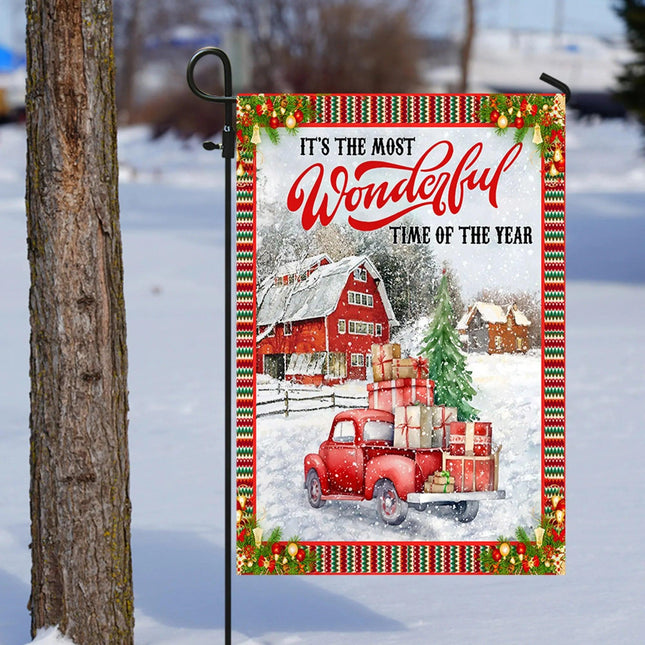 It's The Most Wonderful Time Of The Year Christmas Flag - Charming Present