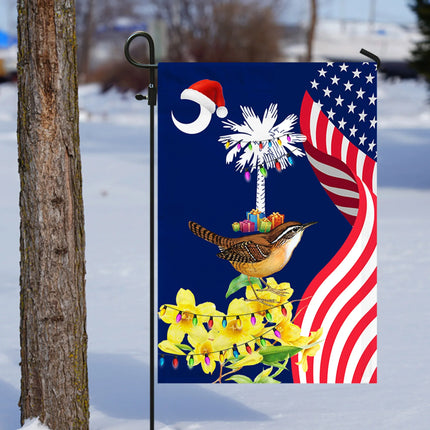 South Carolina State Xmas Flag - Merry Christmas Welcome Gift - Charming Present