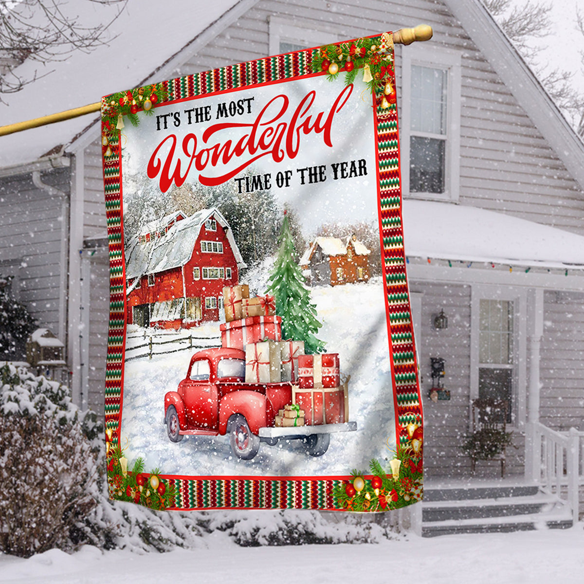 It's The Most Wonderful Time Of The Year Christmas Flag
