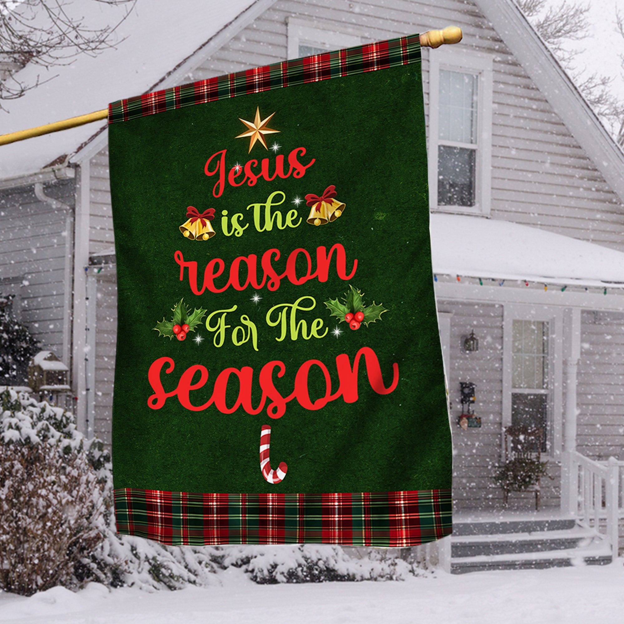 Jesus Is The Reason For The Season Christmas Flag