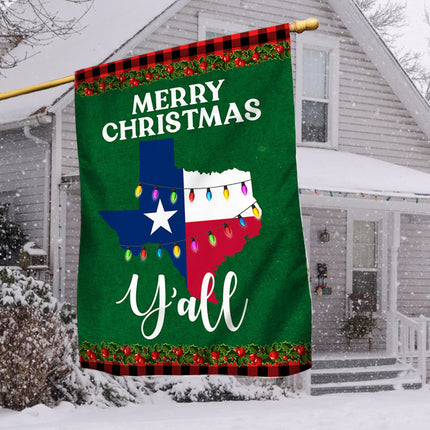 Texas State Merry Christmas Y'all Flag - Charming Present