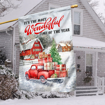 It's The Most Wonderful Time Of The Year Christmas Flag - Charming Present