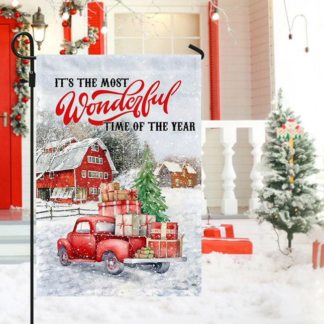 It's The Most Wonderful Time Of The Year Christmas Flag - Charming Present