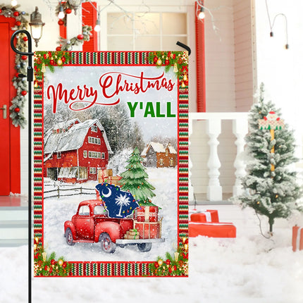 Merry Christmas Y'All South Carolina State Flag - Charming Present