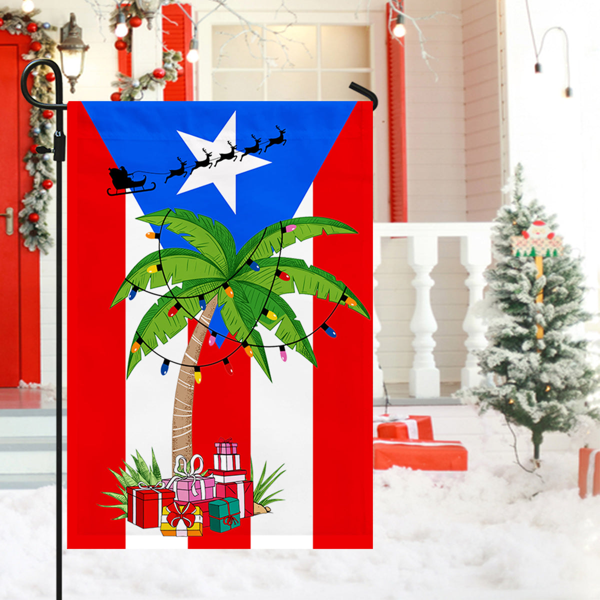Puerto Rico Merry Christmas Feliz Navidad Flag