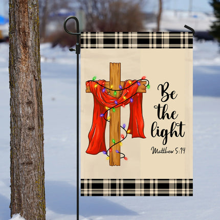 Be The Light Christmas Cross Jesus Christian Flag - Charming Present