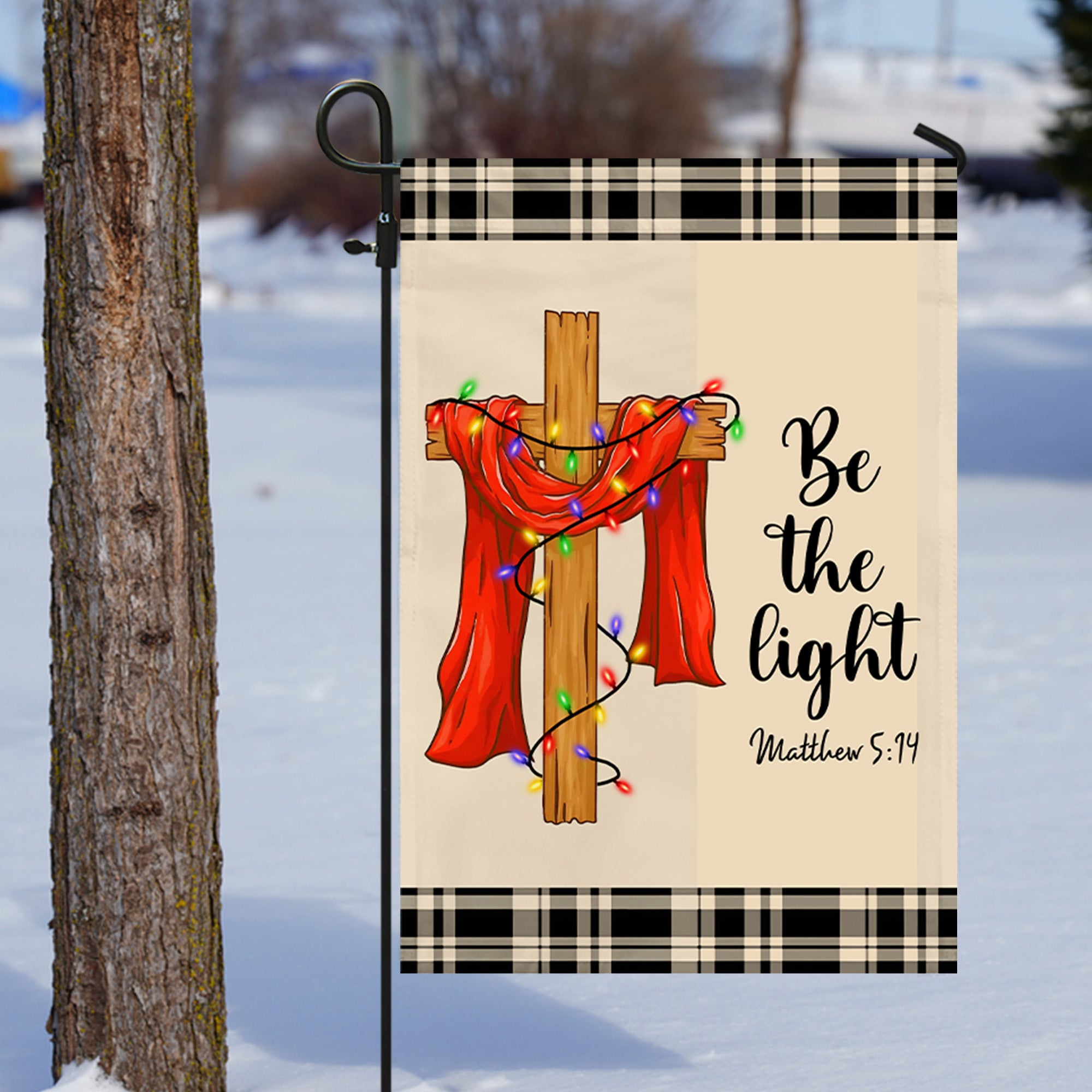 Be The Light Christmas Cross Jesus Christian Flag