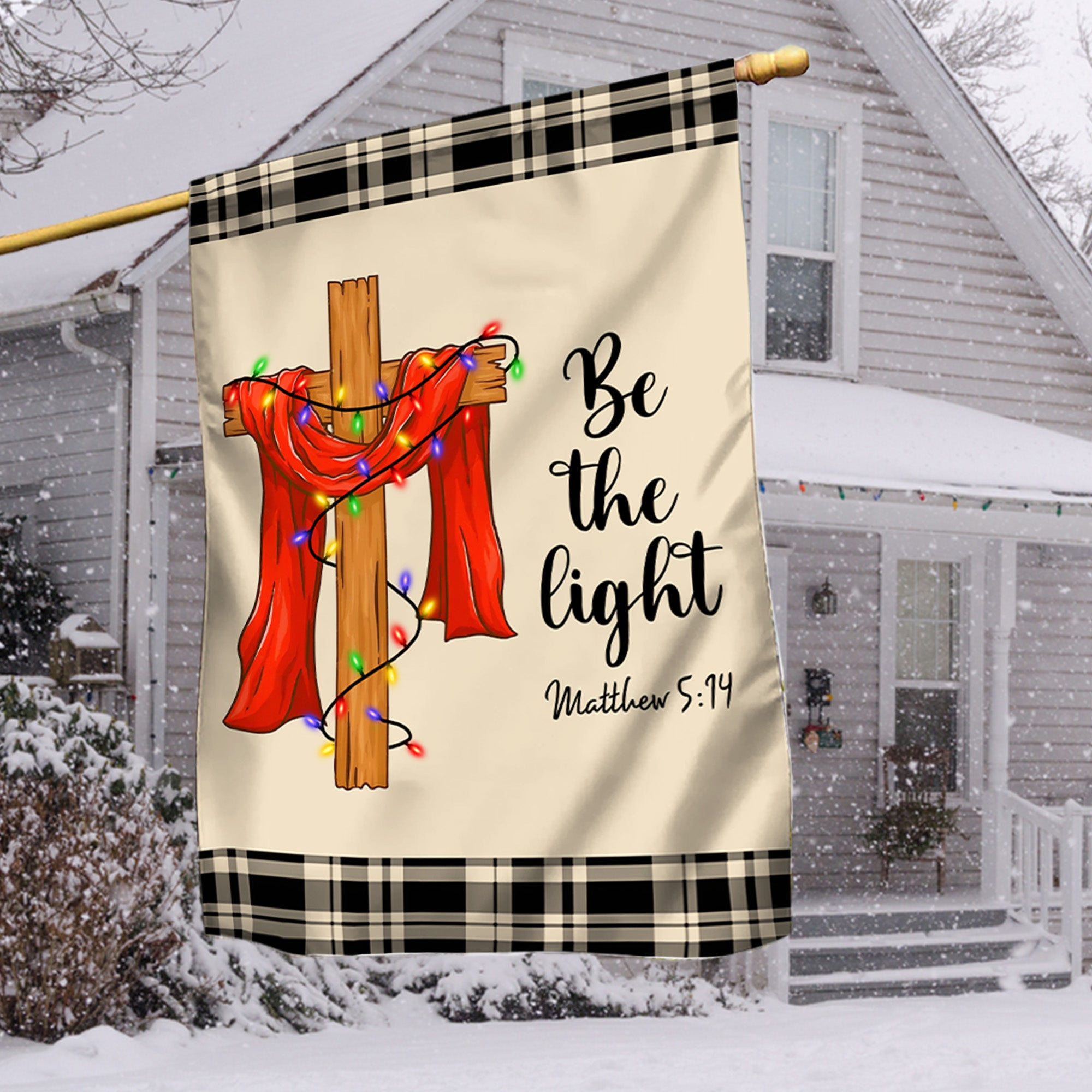 Be The Light Christmas Cross Jesus Christian Flag