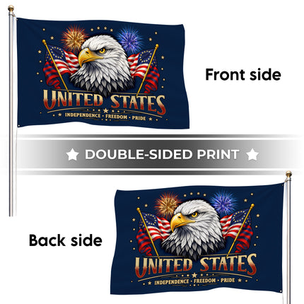 Patriotic Independence Fireworks American House Flag