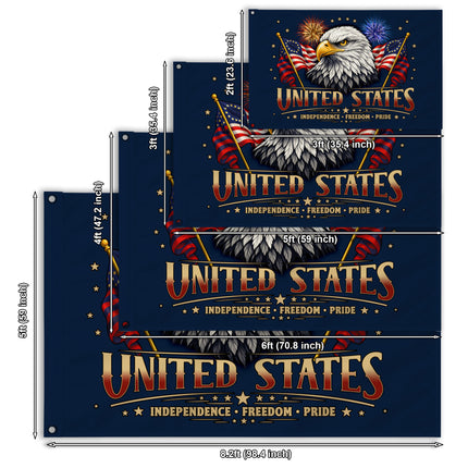 Patriotic Independence Fireworks American House Flag