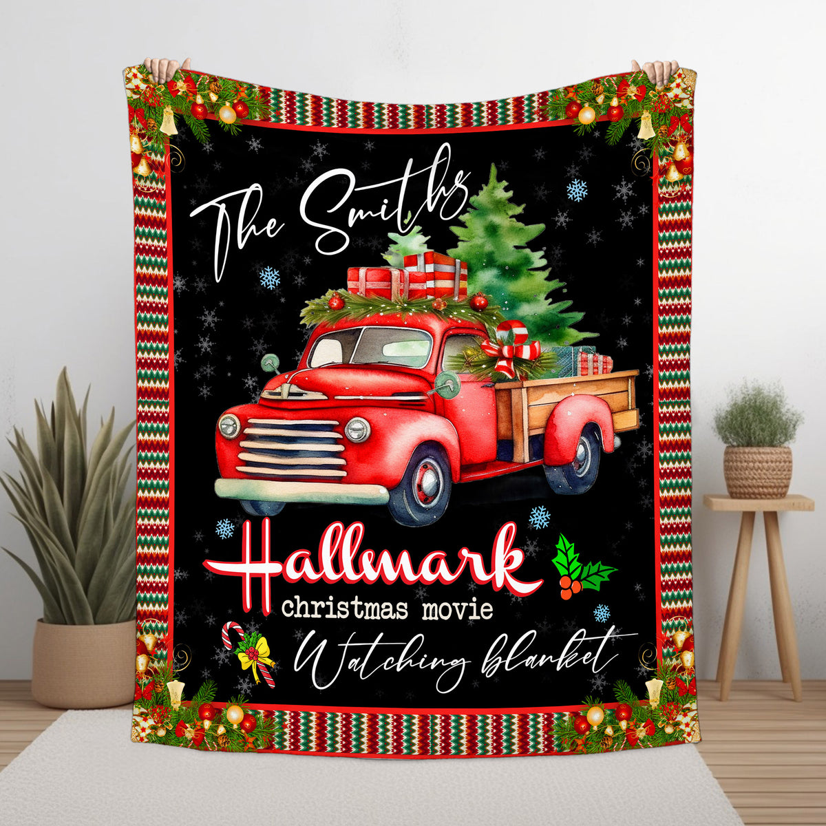 Personalized Blanket For Daughter Son - Christmas Movie Watching Blanket - Gift For Daughter Son