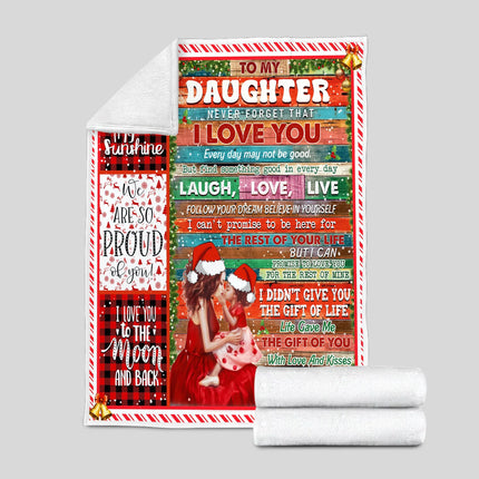 To My Daughter - Never Forget That I Love You Quilt Blanket - Gift For Daughter - Charming Present