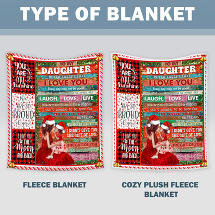 To My Daughter - Never Forget That I Love You Quilt Blanket - Gift For Daughter - Charming Present