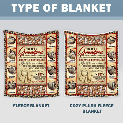 To My Grandson Baseball Blanket - Gift For Grandson From Grandma - Charming Present