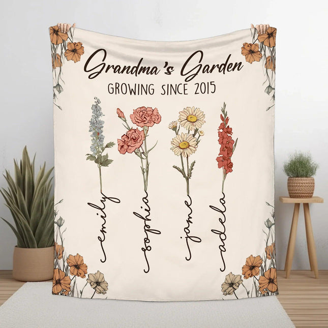 Grandma's Garden Growing Since Quilt Blanket - Gift For Grandma - Charming Present