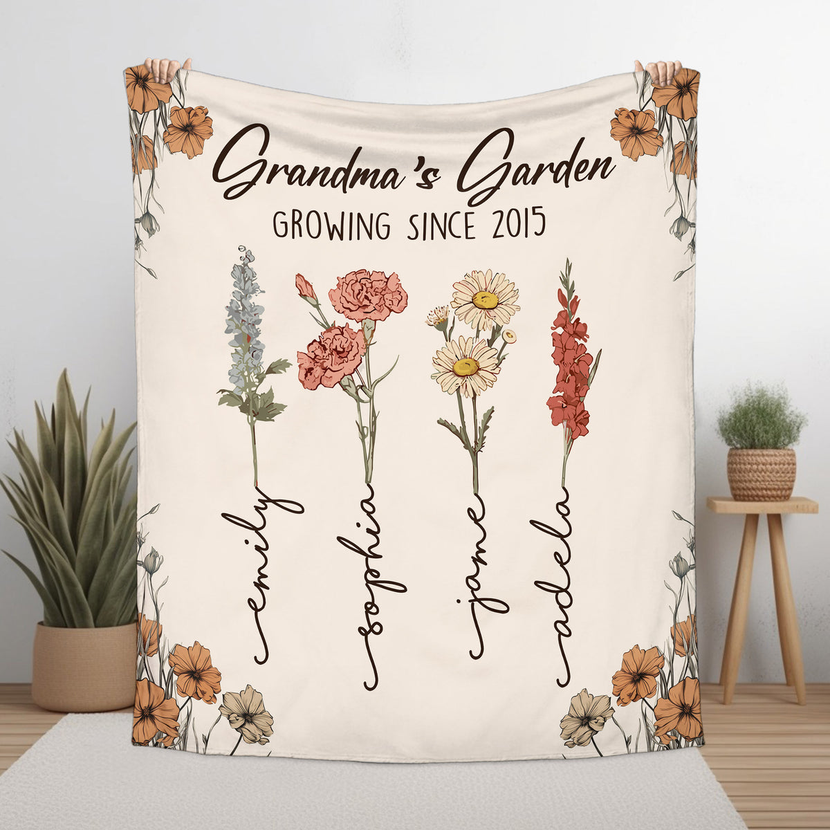 Grandma&#39;s Garden Growing Since Quilt Blanket - Gift For Grandma