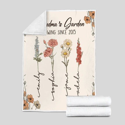 Grandma's Garden Growing Since Quilt Blanket - Gift For Grandma - Charming Present