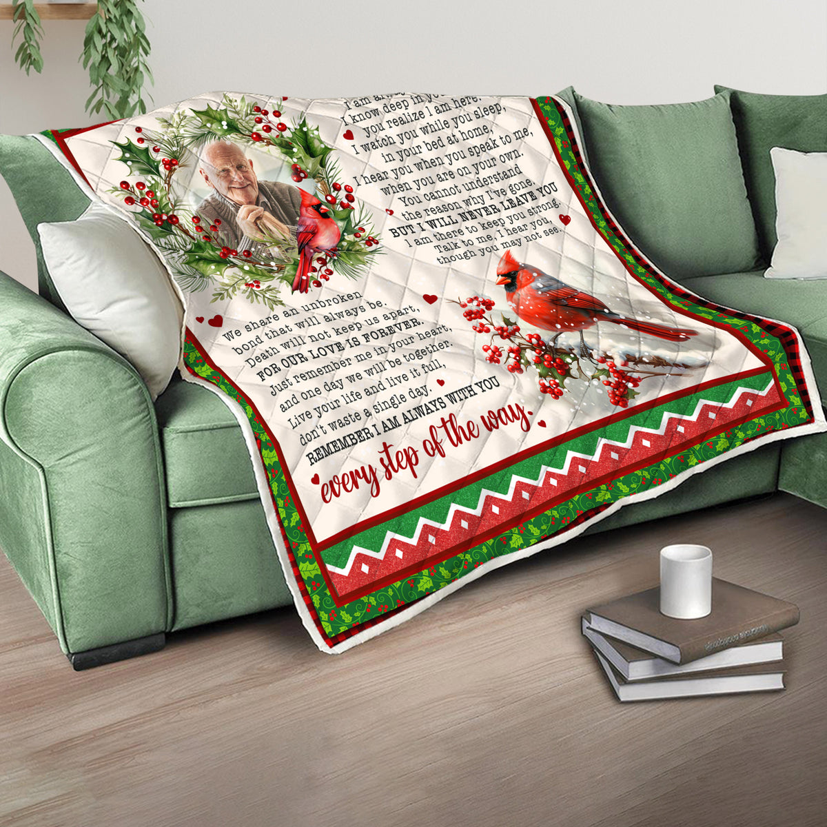 Personalized Memorial Blankets With Pictures Of Loss of Grandparent - I Never Left You Blanket