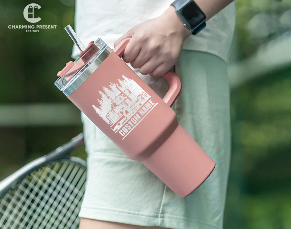 Personalized Truck Driver Name 40oz Tumbler - Trucker Gifts