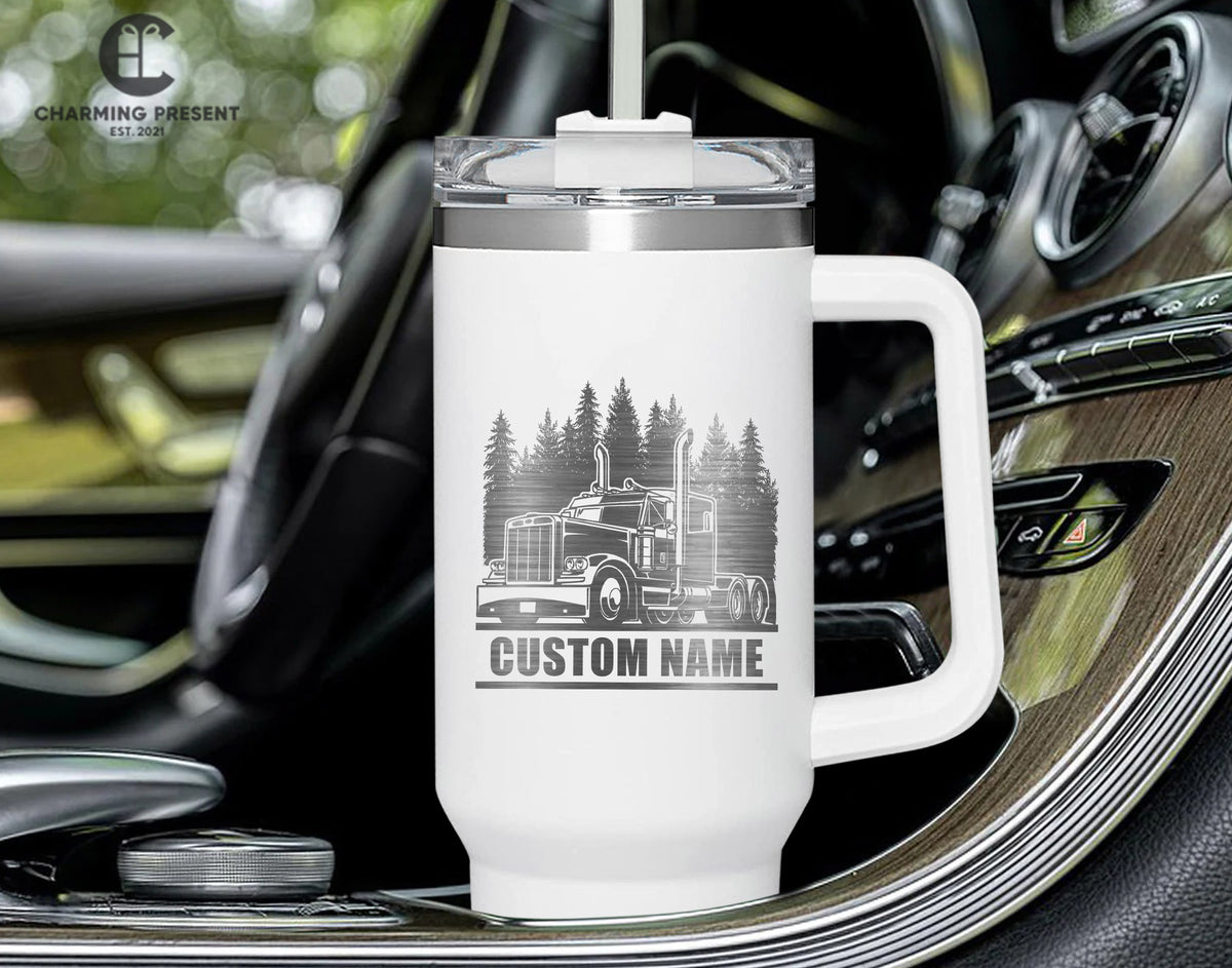 Personalized Truck Driver Name 40oz Tumbler - Trucker Gifts