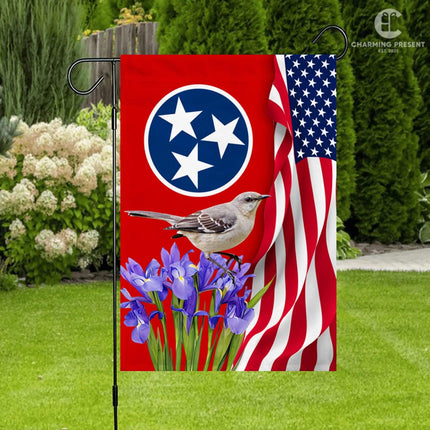 Tennessee State Flag Mockingbird With Iris Flower - American Tennessee State Decoration - Charming Present