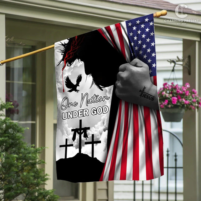 God Jesus Flag One Nation Under God Flag - Charming Present