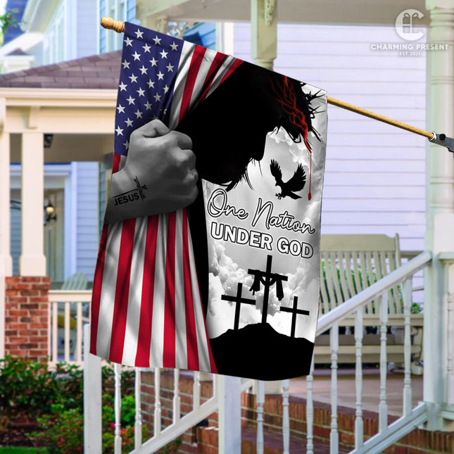 God Jesus Flag One Nation Under God Flag - Charming Present
