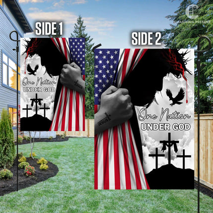 God Jesus Flag One Nation Under God Flag - Charming Present
