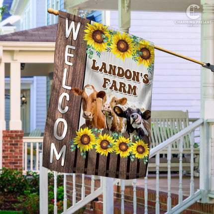 Personalized Cow Farm Flag - Cattle Farm Gift - Charming Present