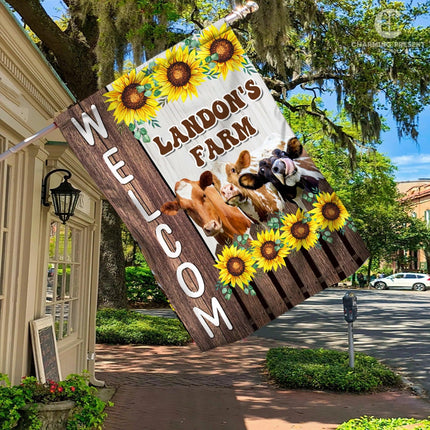 Personalized Cow Farm Flag - Cattle Farm Gift - Charming Present