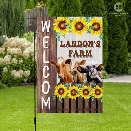 Personalized Cow Farm Flag - Cattle Farm Gift - Charming Present