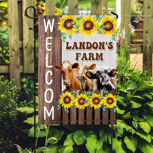 Personalized Cow Farm Flag - Cattle Farm Gift